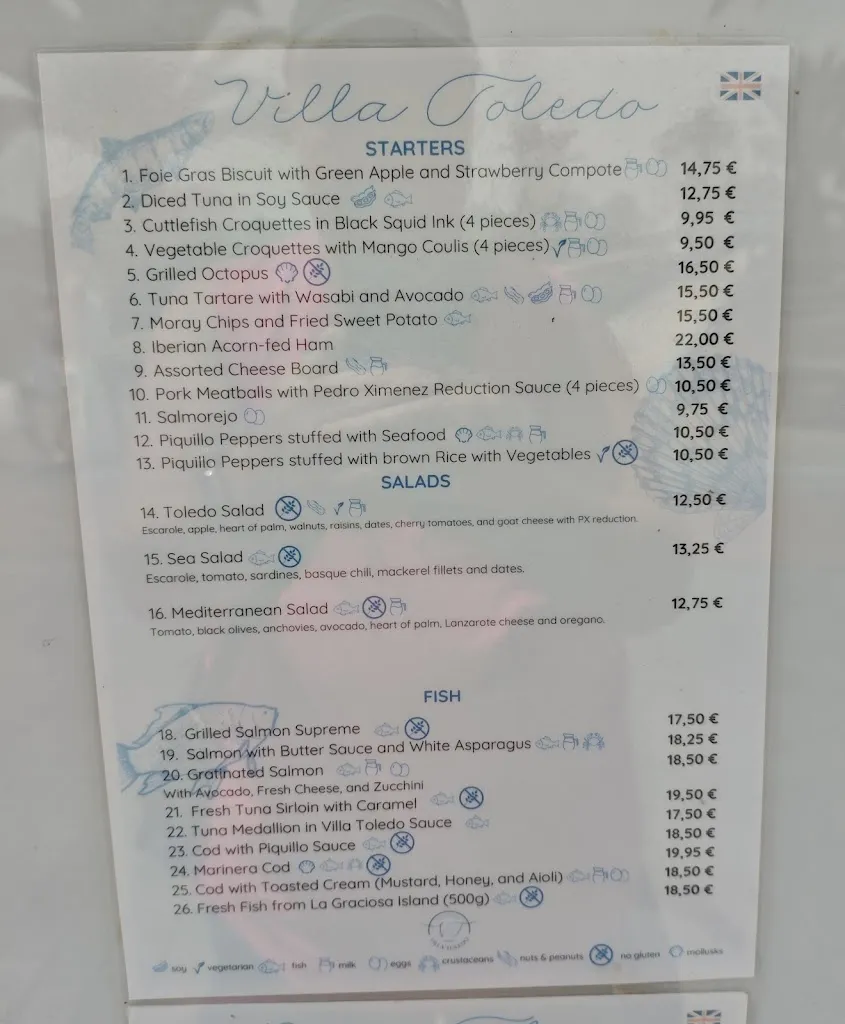 Menu_Restaurante Villa Toledo_Costa Teguise_immagine_4