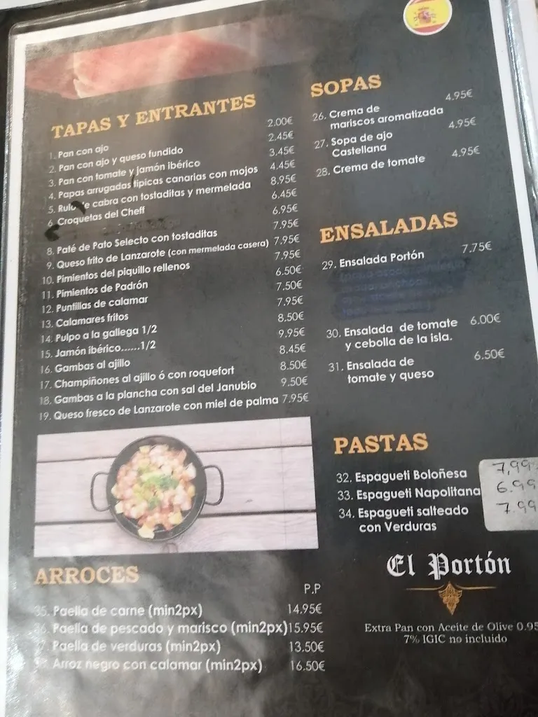 Menu_Restaurante Mesón El portón_Costa Teguise_image_2