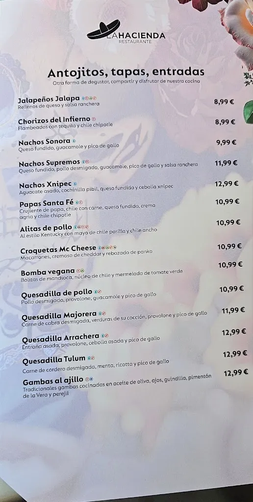 Menu_Restaurante Tex-Mex La Hacienda_Costa Teguise_immagine_1