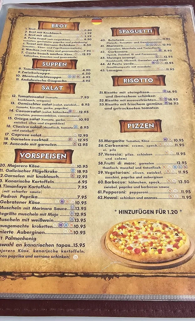 Menu_Restaurante Costa Beach_Costa Calma_immagine_1