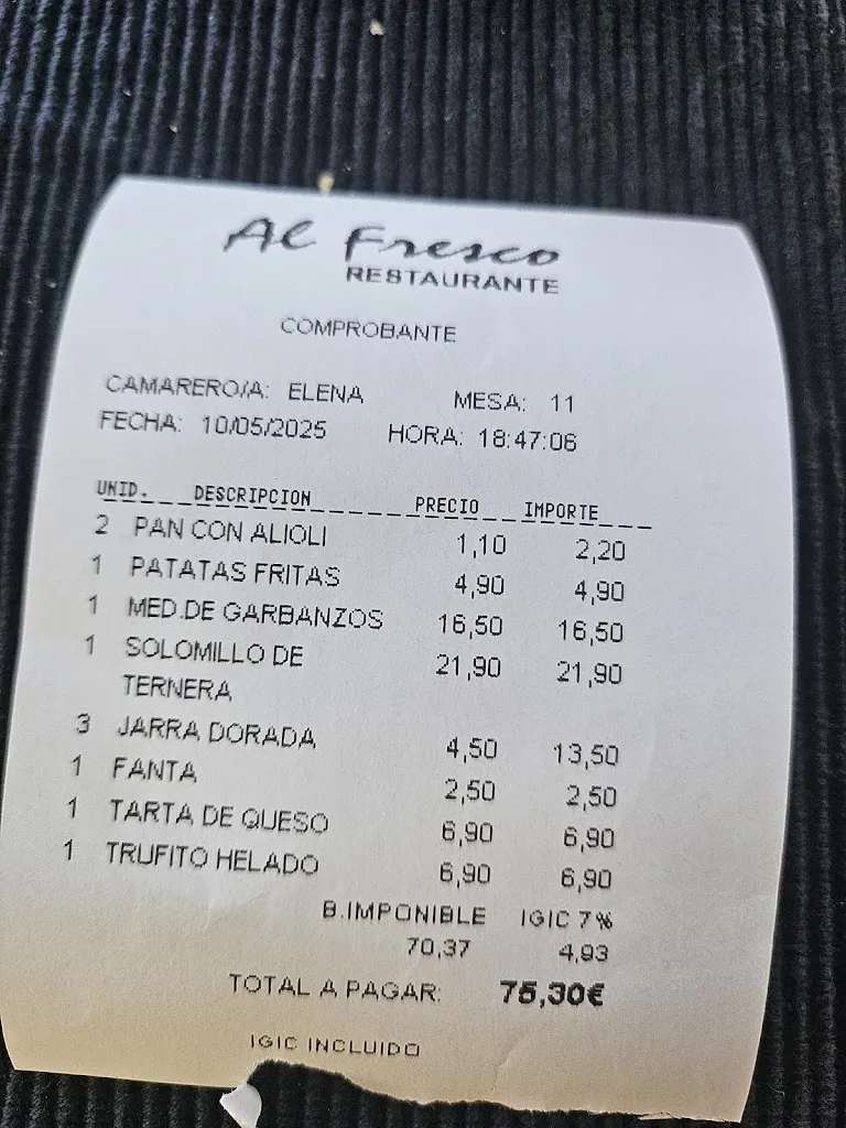 K Mass_Restaurante Al Fresco_Costa Calma_review