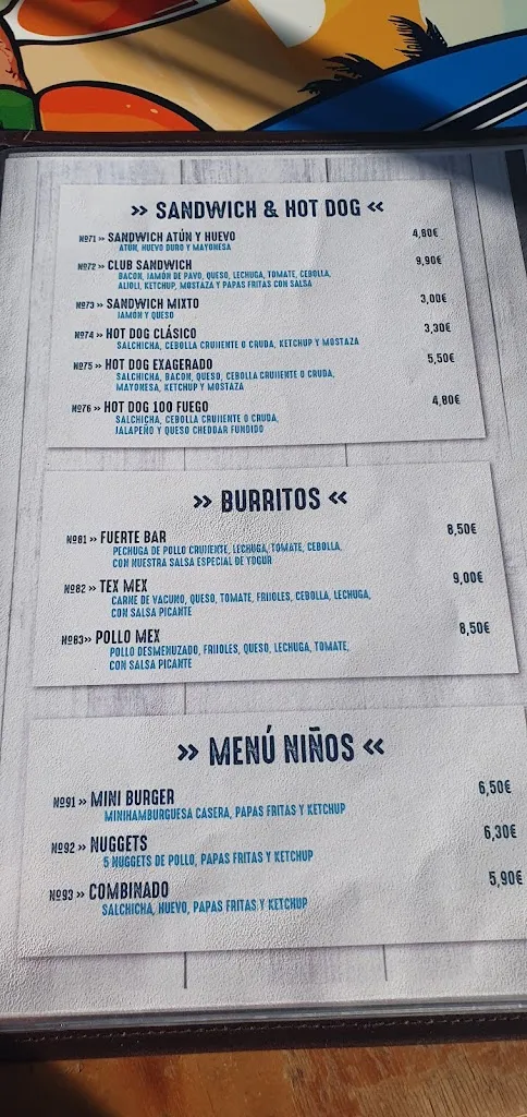 Menu_Fuerte Bar_Costa Calma_immagine_2