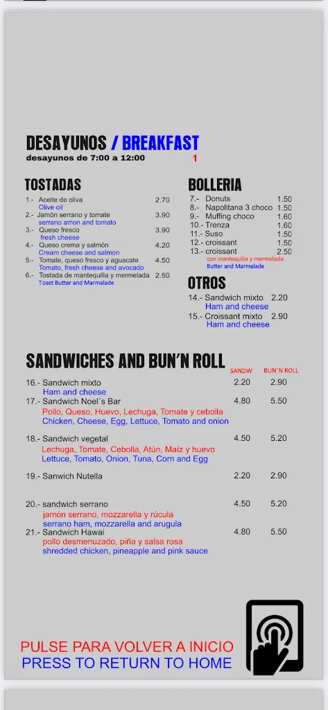 Menu_NOEL'S BAR_Costa Calma_immagine_3