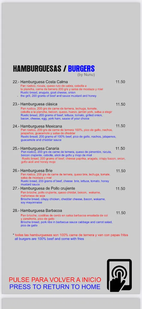 Menu_NOEL'S BAR_Costa Calma_immagine_4