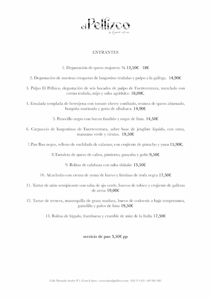 Menu_El Pellizco by Rigoberto Almeida_Costa Calma_image_1