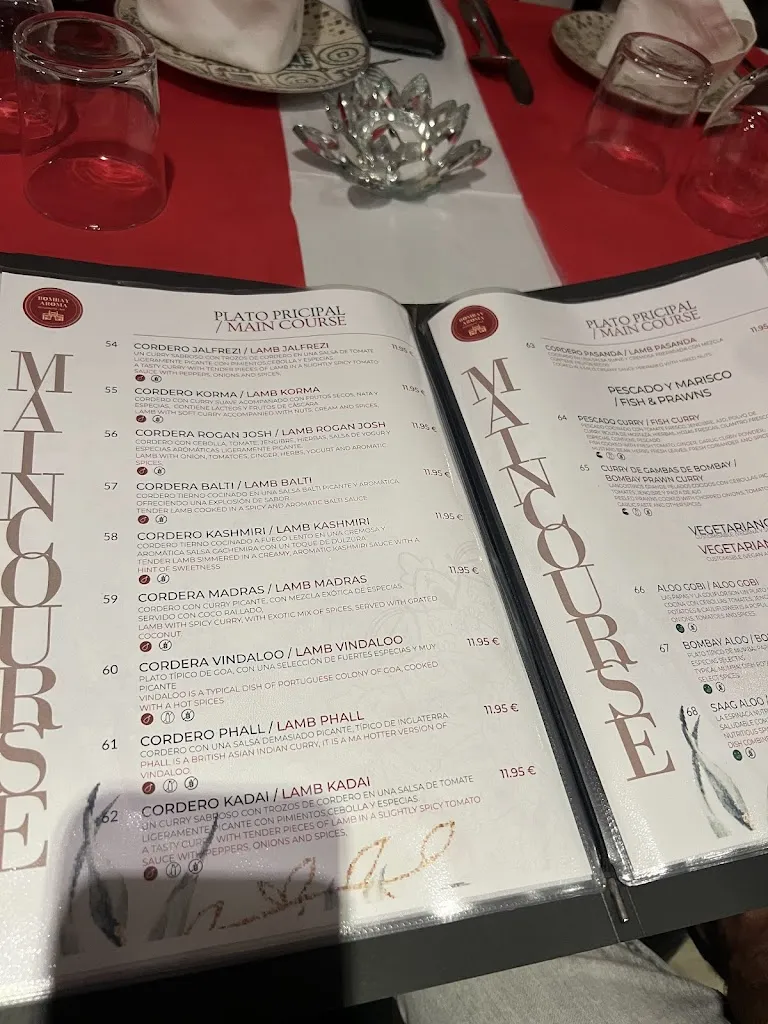 Menu_Bombay Indian restaurant_Fondó de les Neus el/Hondón de las Nieves_image_2