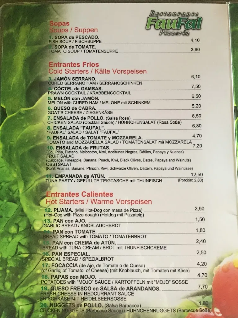 Menu_Pizzeria Faufal_Costa Calma_image_2
