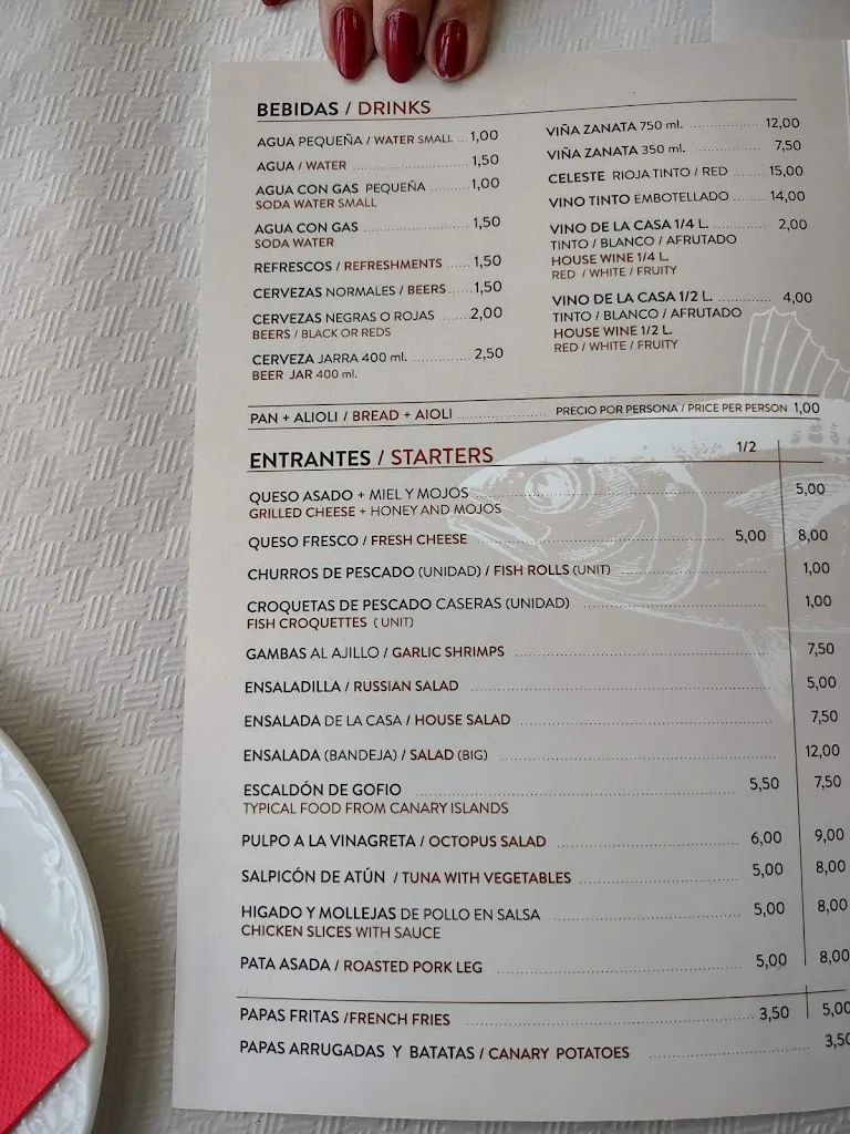 Menü_Bar Restaurante el Saucito_La Guancha_Bild_2