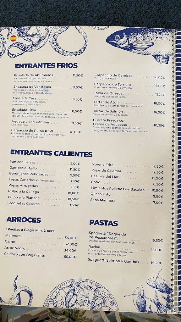 Menu_RESTAURANTE EL ROQUE LOS PESCADORES_El Cotillo_image_1