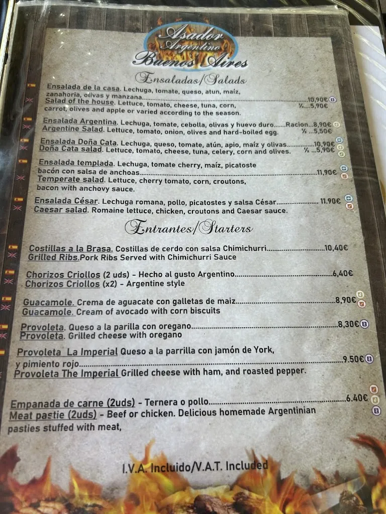 Menu_Buenos Aires Asador Argentino - Steak House_Formentera del Segura_image_1