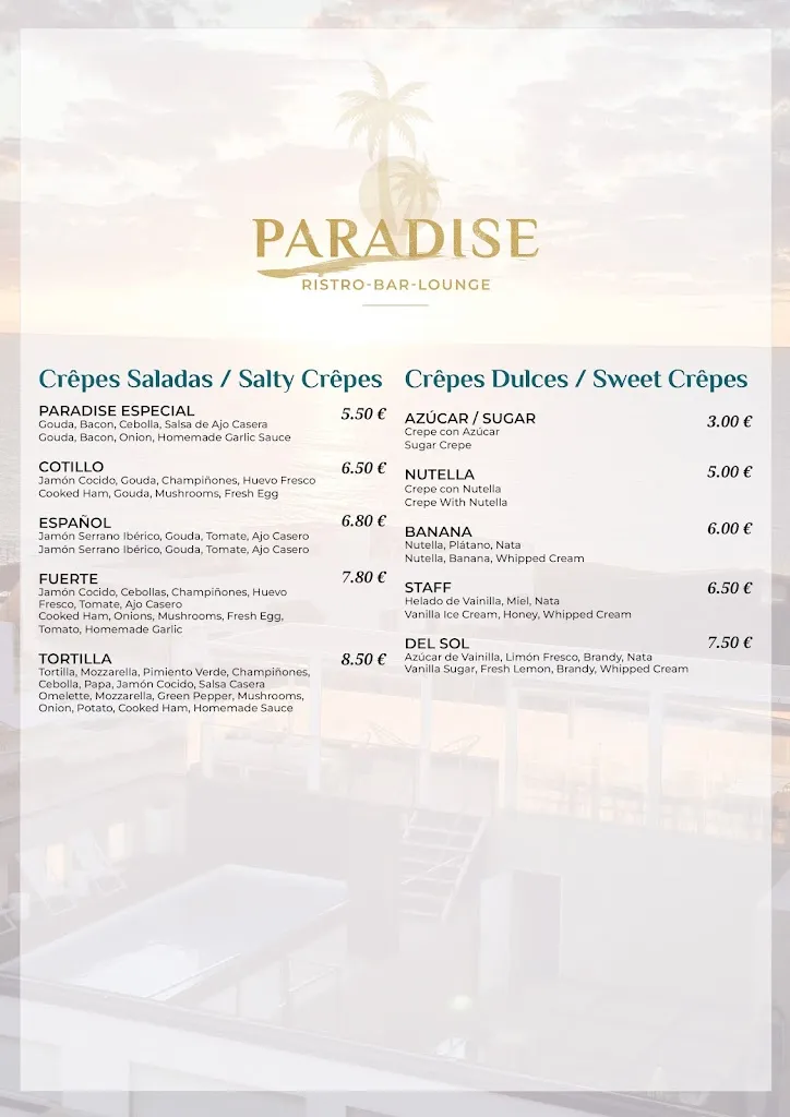 Menu_🏖 Paradise, 🥩 Restaurante SteakHouse 🥞 Creperia🍹 Lounge Bar - El Cotillo_El Cotillo_image_2