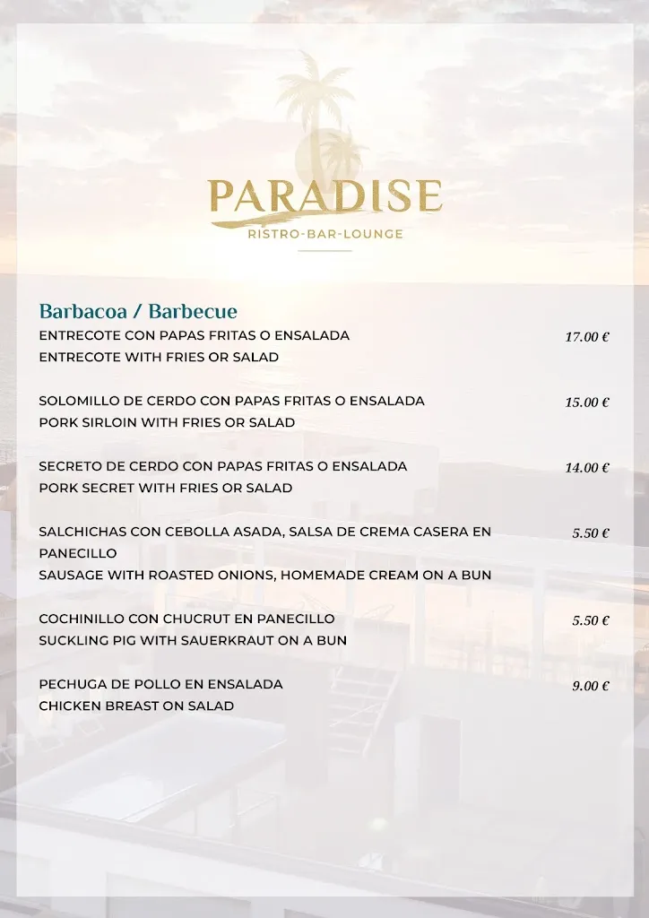 Menu_🏖 Paradise, 🥩 Restaurante SteakHouse 🥞 Creperia🍹 Lounge Bar - El Cotillo_El Cotillo_image_4