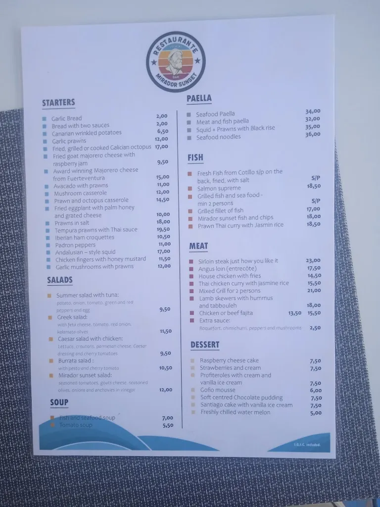 Menu_Mirador Sunset_El Cotillo_image_3