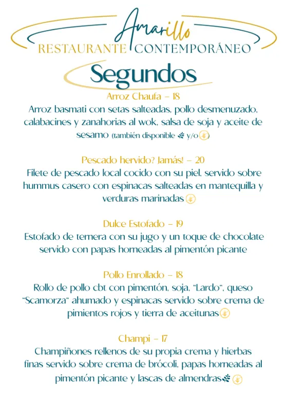 Menu_Amarillo Restaurante Contemporáneo_El Cotillo_immagine_1