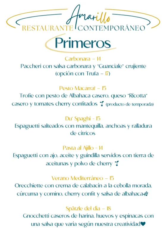 Menu_Amarillo Restaurante Contemporáneo_El Cotillo_immagine_4