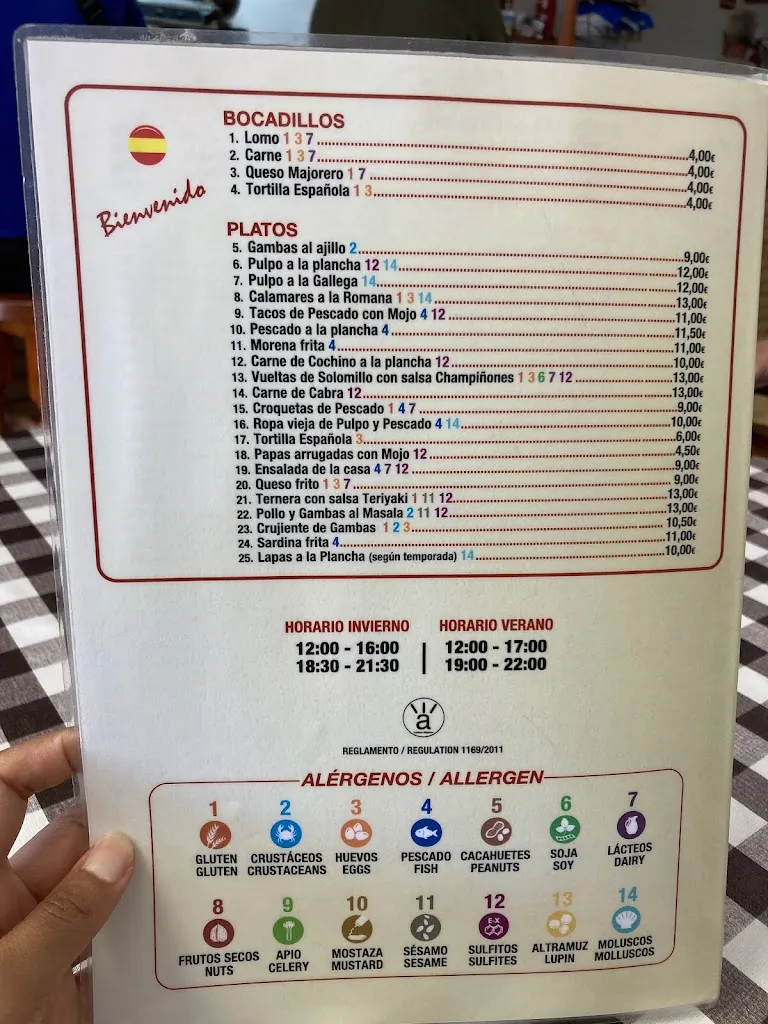 Menu_Tapas Bar Los Cazadores Restaurante_El Cotillo_image_3