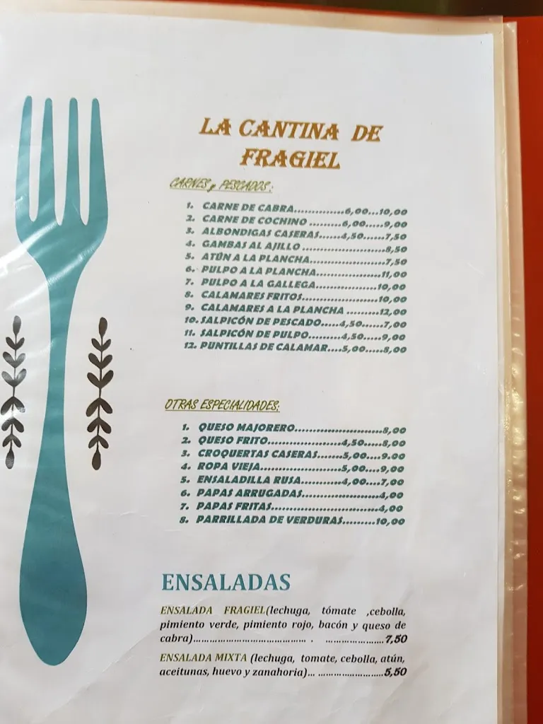 Menu_La Cantina de Fragiel_El Cotillo_immagine_1