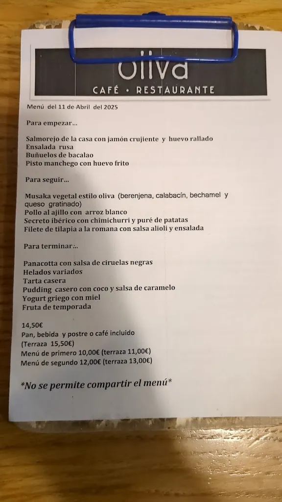 Menu_Restaurante Oliva_La Oliva_image_1