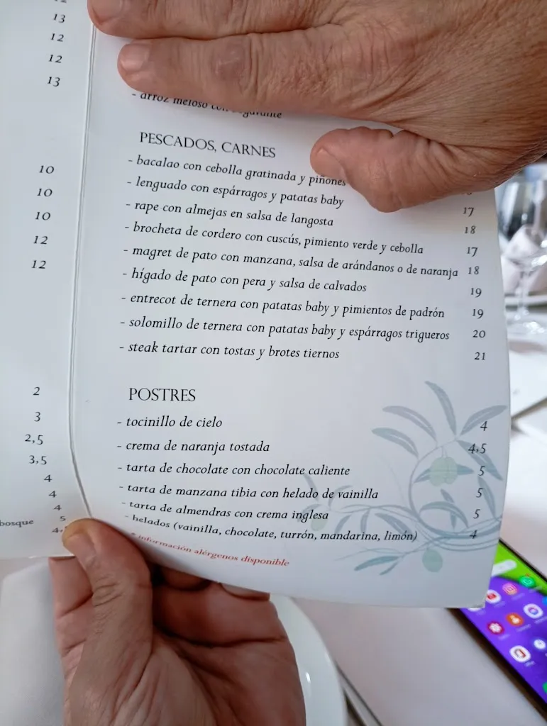 Menu_Restaurante L´Olivera_La Oliva_immagine_2