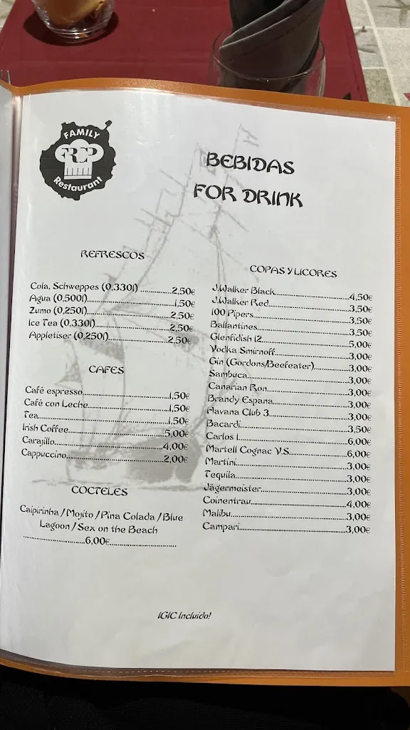 Menu_Las Canteras Family Restaurant_Las Palmas de Gran Canaria_immagine_4