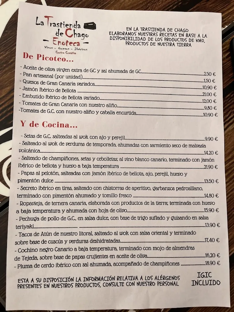 Menu_La Trastienda de Chago_Gáldar_image_1