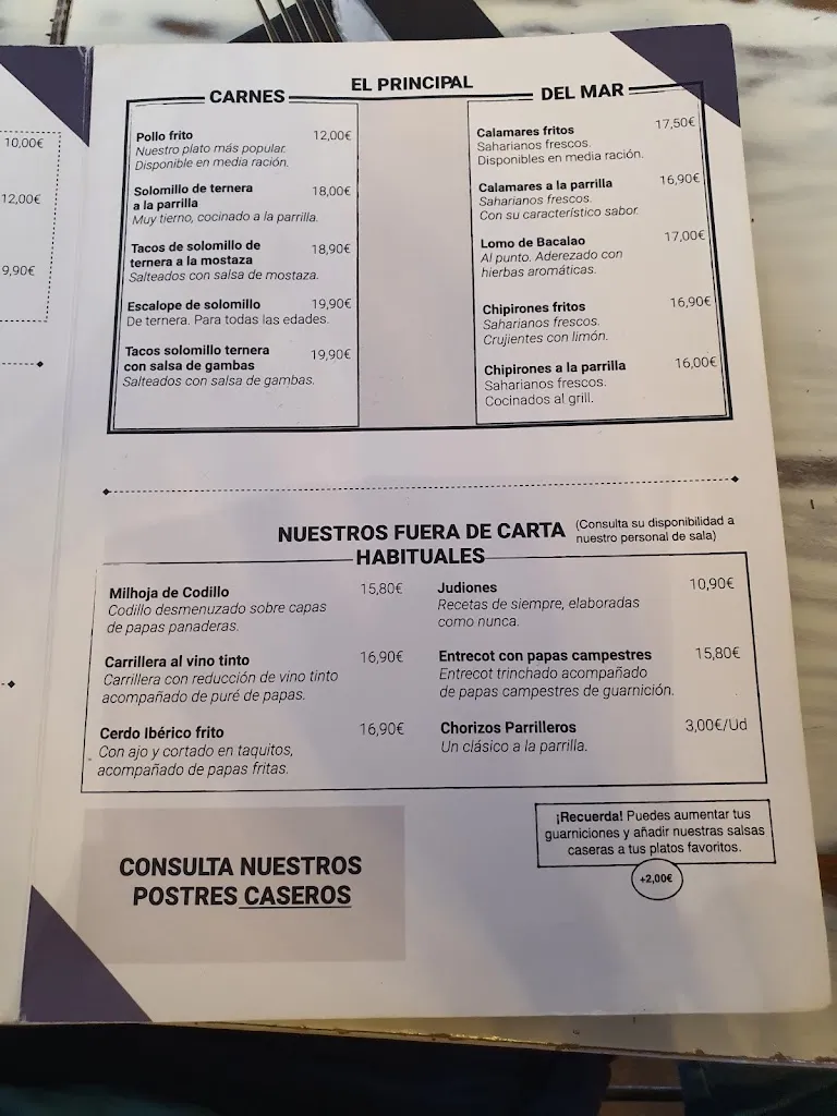 Menu_Bar La Pizarra_Gáldar_image_1