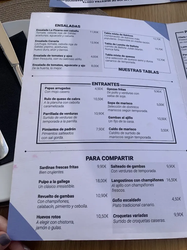 Menu_Bar La Pizarra_Gáldar_image_2