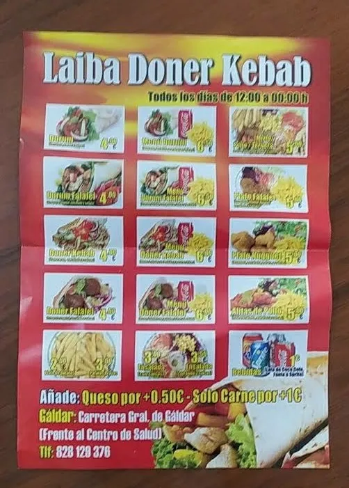 Menu_Laiba Doner Kebab Gáldar_Gáldar_immagine_4