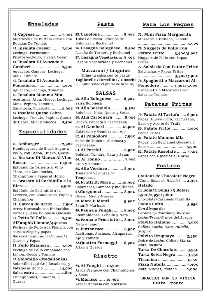 Menu_Ristorante Pizzería Mamma Mia_Gáldar_image_3