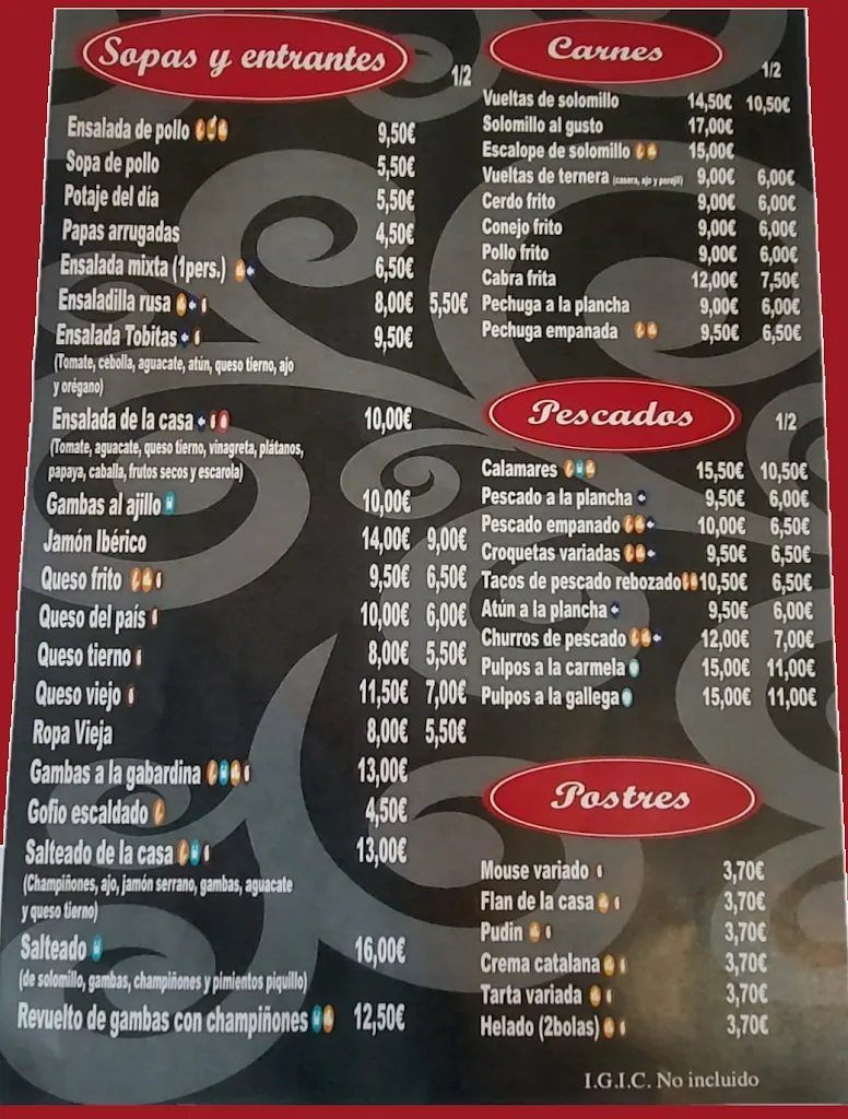 Menu_Bar Restaurante Hnos. Melian_Gáldar_immagine_1