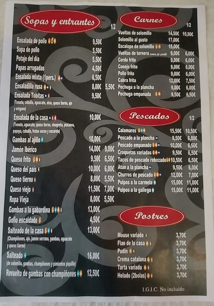 Menu_Bar Restaurante Hnos. Melian_Gáldar_immagine_3