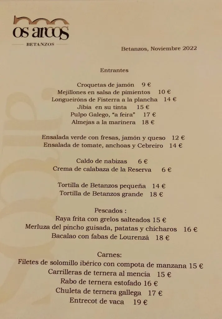 Menu_Restaurante Os Arcos_Betanzos_immagine_2