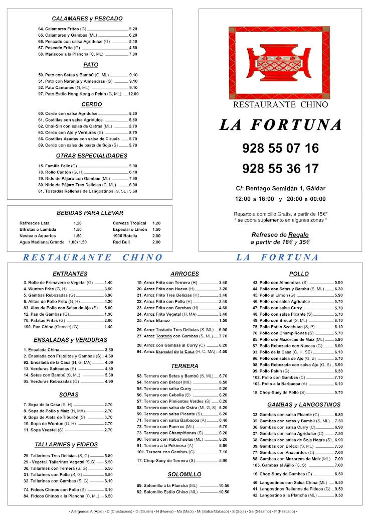 Menu_Restaurante La Fortuna_Gáldar_image_1