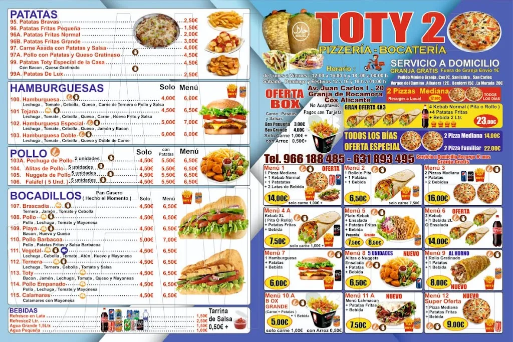 Menü_Pizzaria kebab toty 2 granja de Rocamora_Granja de Rocamora_Bild_1