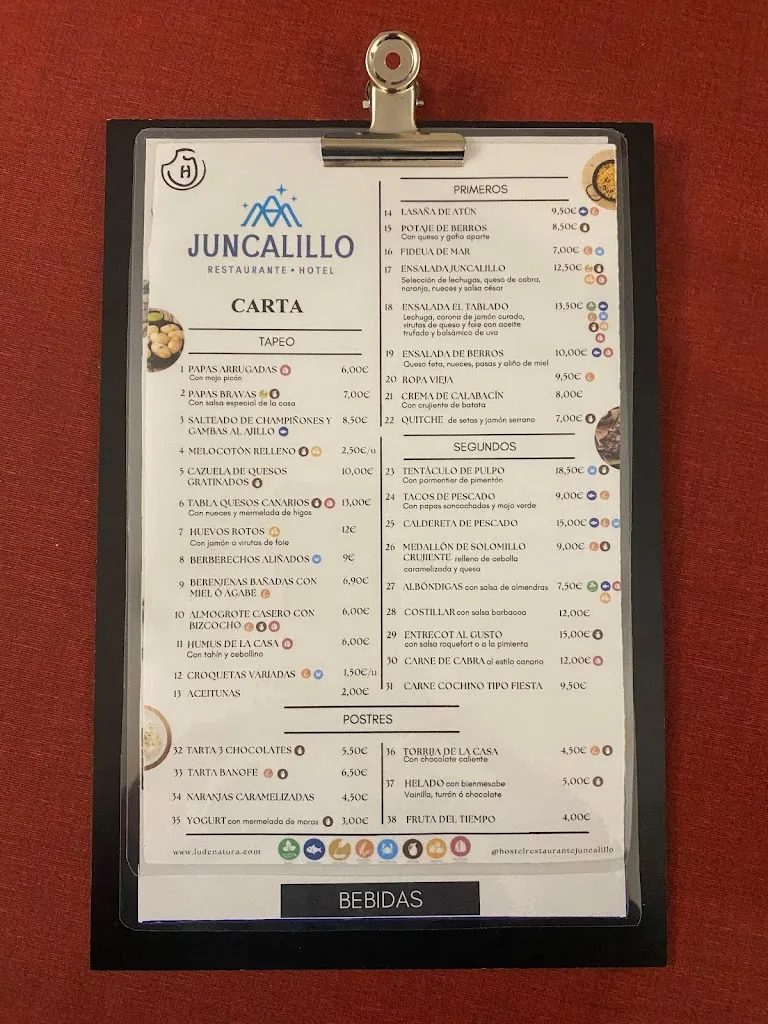 Menu_Hostel Restaurante Juncalillo_Gáldar_immagine_1