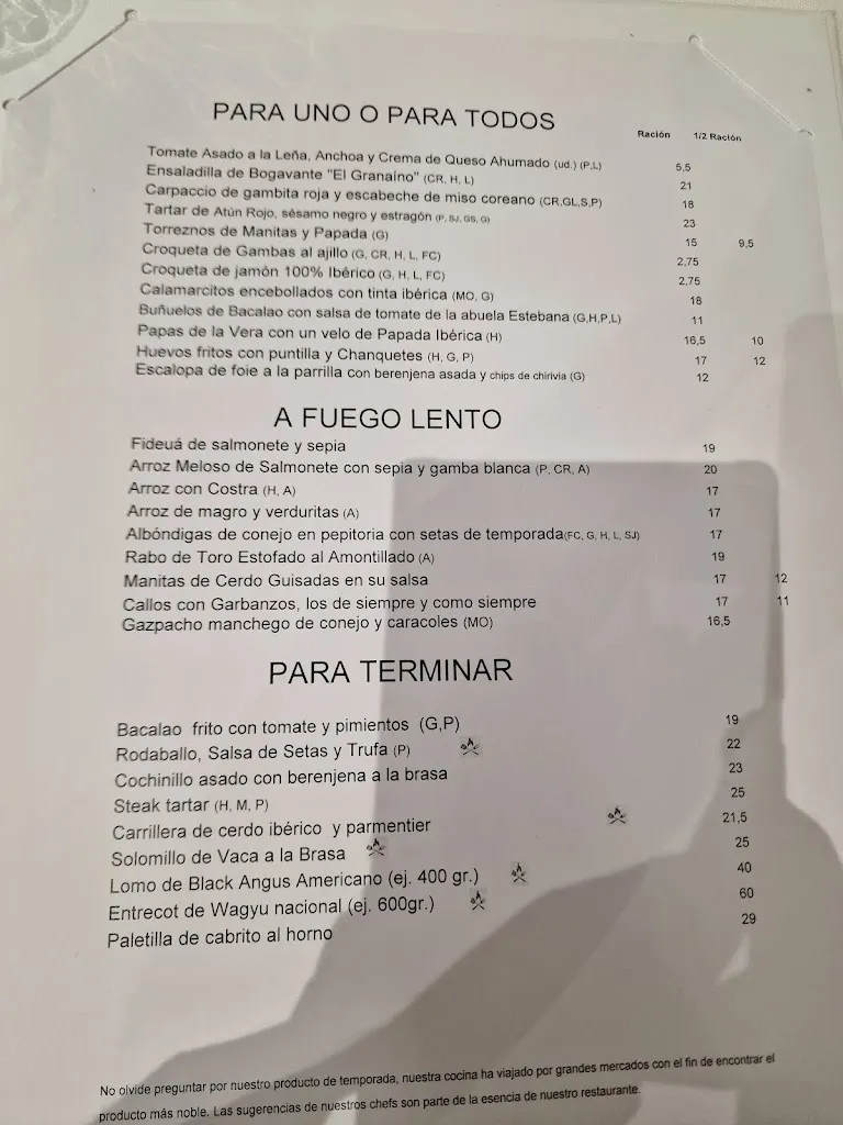 Menu_Restaurant Mesón El Granaino_Elche/Elx_image_1