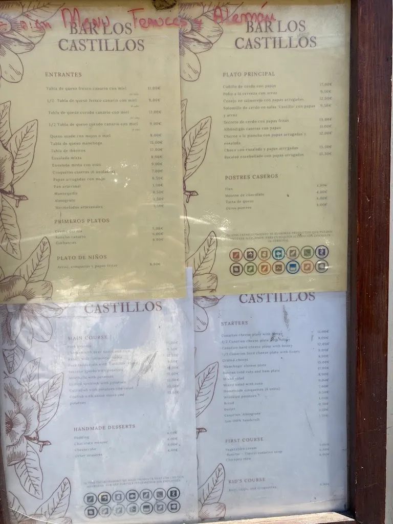 Menu_Bar Los Castillos_La Orotava_immagine_3