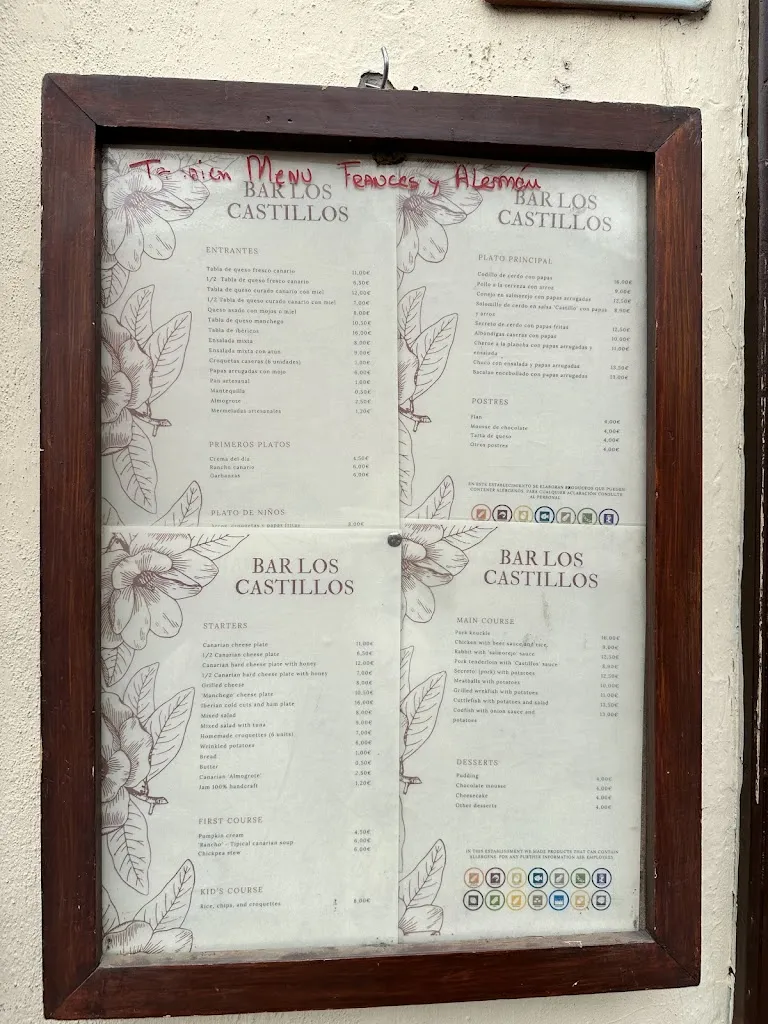 Menu_Bar Los Castillos_La Orotava_immagine_4