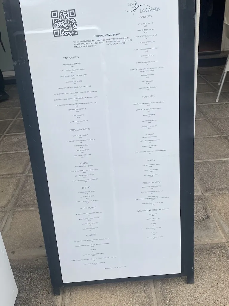 Menu_Restaurante Tasca La Cañada_La Orotava_image_1