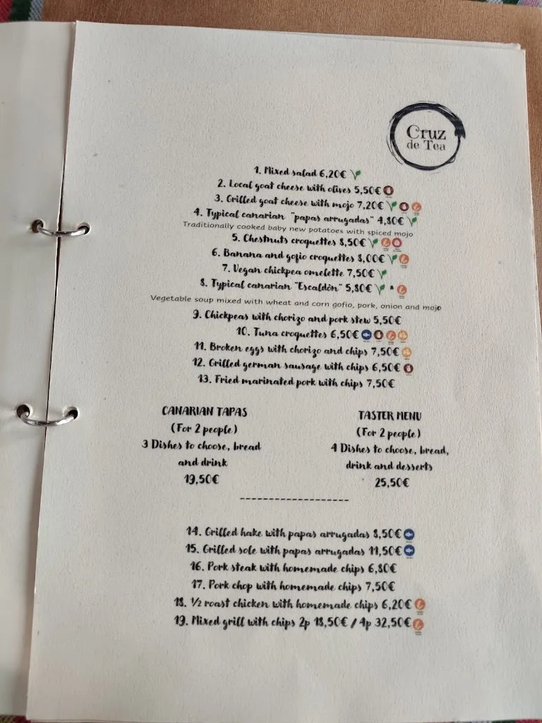 Menu_Bar Restaurante Cruz de Tea_La Orotava_immagine_1