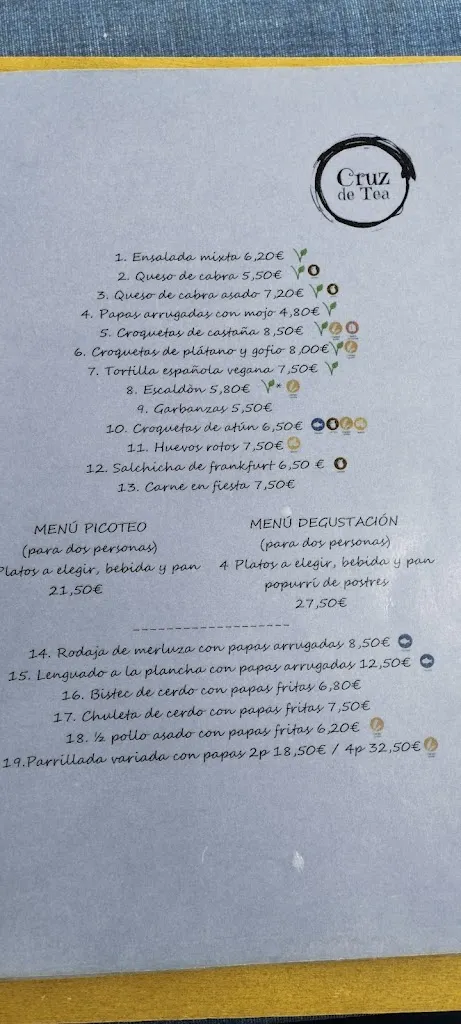 Menu_Bar Restaurante Cruz de Tea_La Orotava_immagine_2