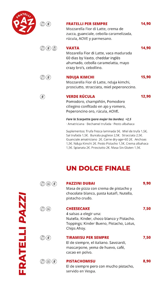 Menu_Fratelli Pazzi | Restaurante italiano en Elche_Elche/Elx_image_1
