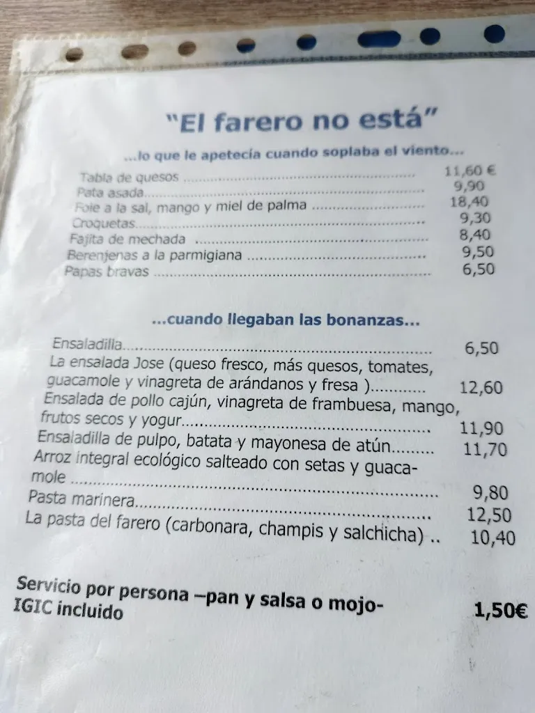 Menu_El farero NO ESTA_Lomo de Arico_image_1