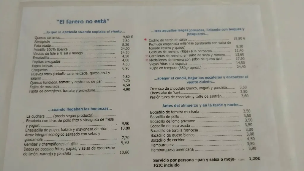 Menu_El farero NO ESTA_Lomo de Arico_image_2