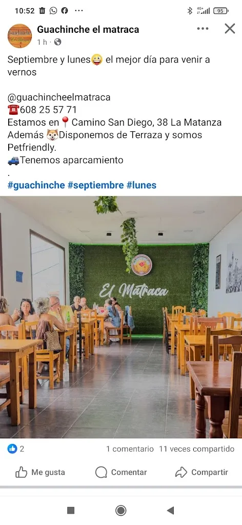 Guachinche El Matraca Llano Del Moro restaurant in La Matanza de Acentejo