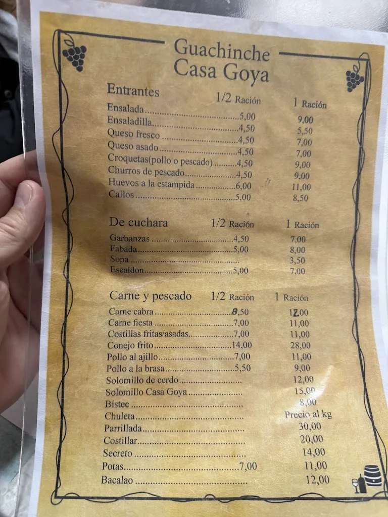 Menu_Casa Goya_La Matanza de Acentejo_image_1