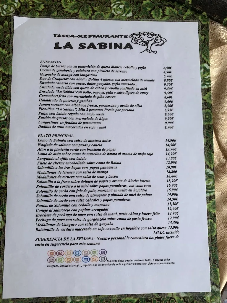 Menu_Tasca Restaurante La Sabina_La Victoria de Acentejo_image_2