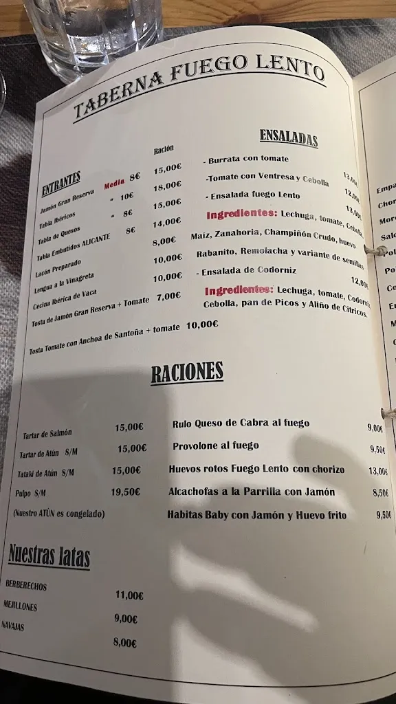 Menu_Taberna Fuego Lento_Elche/Elx_immagine_3
