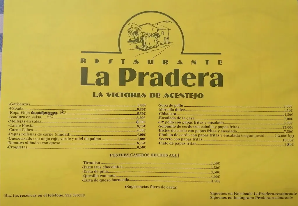 Menü_Restaurante la Pradera_La Victoria de Acentejo_Bild_1