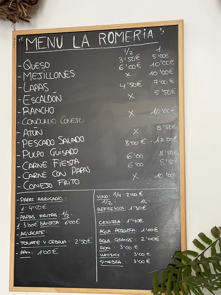 Menu_Guachinche La Romería_La Victoria de Acentejo_image_1